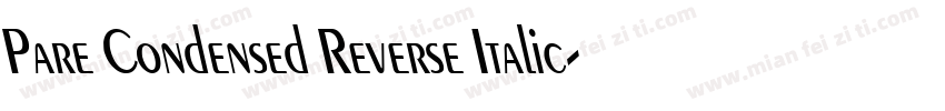 Pare Condensed Reverse Italic字体转换